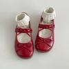 Red French Round Head Shallow Mouth Flat Sole Shoes Women's Summer 2025 New with Skirt Versatile Soft Sole Mary Jane Shoes