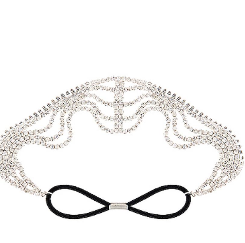 Multilayer Elastic Hairband for Women Lolita Jewel Rhinestone Chain Bead Headband Bridal Hair Accessories 2021  #0689