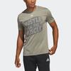 Adidas Hustle For The Muscle Aeroready Letter Pattern Print Quick-Dry Sports Fitness Crew Neck T-Shirt Men Tops Pebble-Silver-Gray H44745