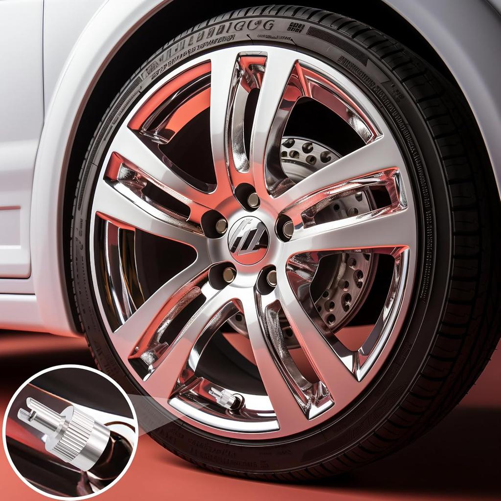 10PCS Tire Valve Stem Caps, Nickel Brass Slotted Slot Valve Stem Caps with Valve Core Remover, with O Rubber Ring, Universal for Cars, SUV, Trucks,