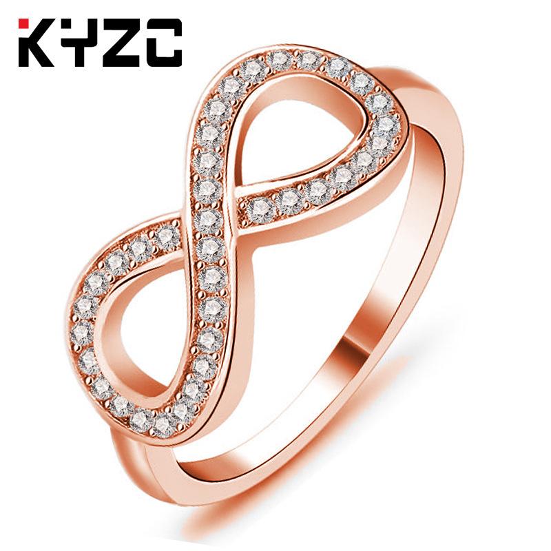Geometric Rose Gold Ring Female Simulation Diamond Ring Jewelry