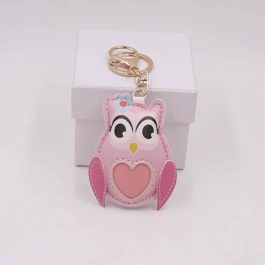 Cute Owl Leather Keychain: Cartoon Animal Bag Pendant & Backpack Ornament Gift