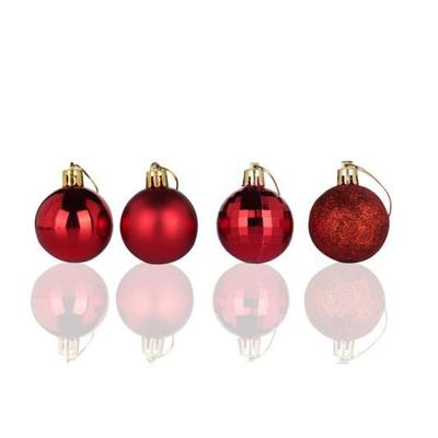 24Pcs New Plastic Christmas Balls Ornaments 4cm Shatterproof Christmas Tree Decorations Hanging Ball Wedding