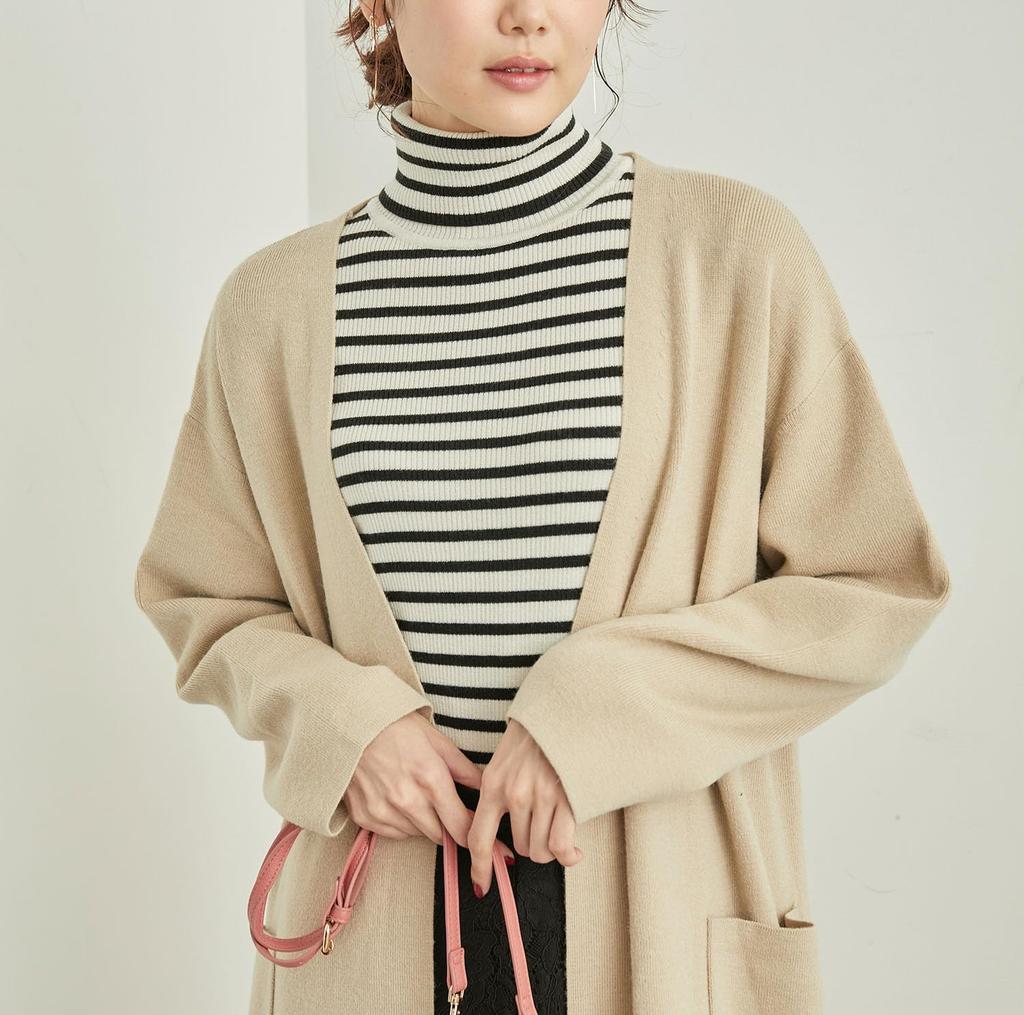 ROPE PICNIC Sweater Color Turtleneck M [New Added] [Web-Exclusive Color Beige] Anti-Pilling/Ribbed Pullover, Women's, Off-White (17)