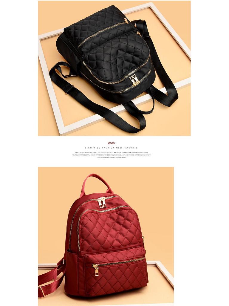 2023 Retro Rautenmuster Oxford-Stoff Rucksack - Damen Vielseitig Lässig