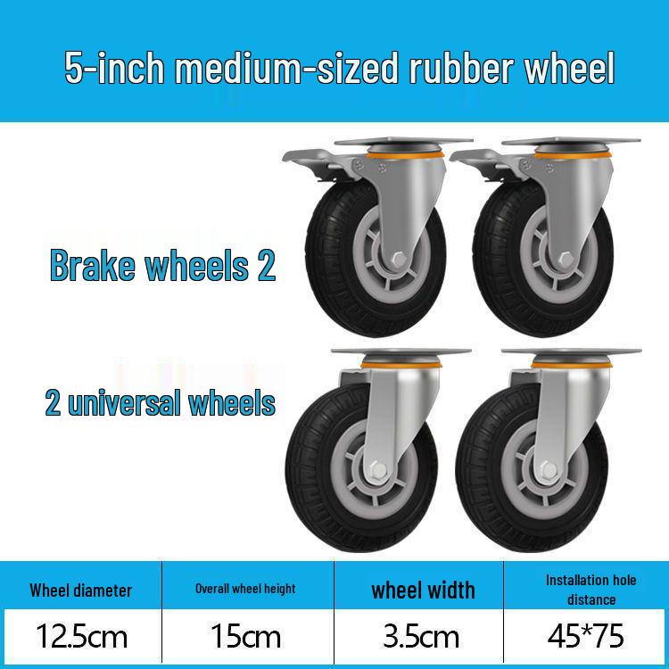 Heavy Duty Silent Swivel Caster Wheels (2-8 Inch) for Trolleys and Small Hand Trucks