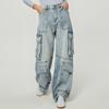 Women's Trousers Large Size Stretch Jeans Loose Semi-Elastic Pants