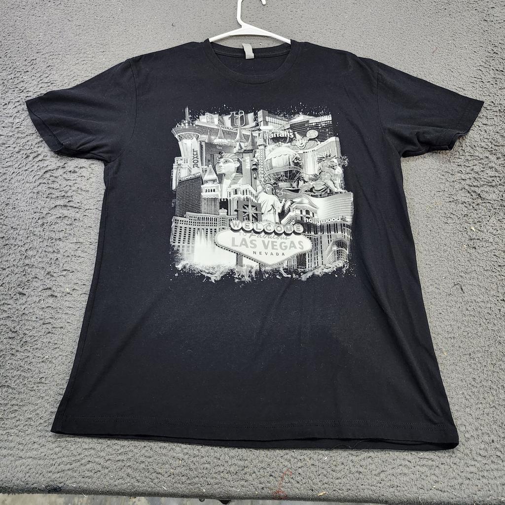 Las Vegas Shirt Mens Large Black Strip Skyline Graphic Tee Nevada Casino Unisex T-Shirt