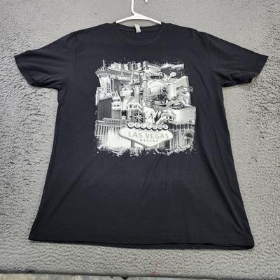 Las Vegas Shirt Mens Large Black Strip Skyline Graphic Tee Nevada Casino Unisex T-Shirt