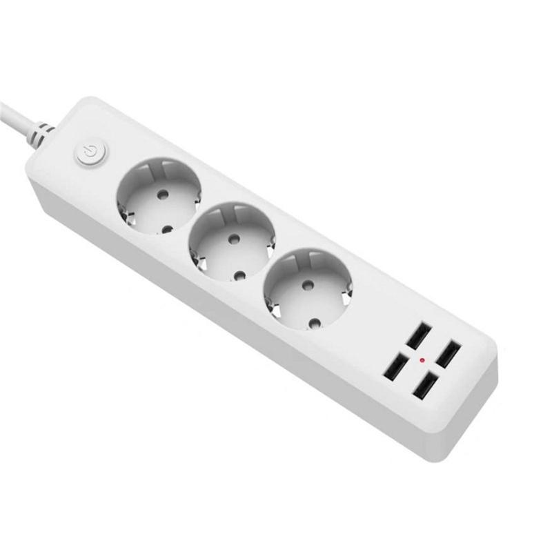4 USB Port Power Plugs Power Strips Charger 5V 2.4A USB Output 2200W Power with 150cm Cable for Home and Office Use