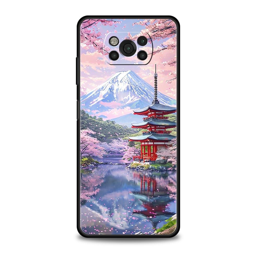 Pink Sunset Mountain Phone Case Cover  for Xiaomi Poco F7 Ultra F6 F5 F4 F3 X6 X5 X4 X3 NFC C51 C55 M4 GT 5G Soft TPU Shell Bags