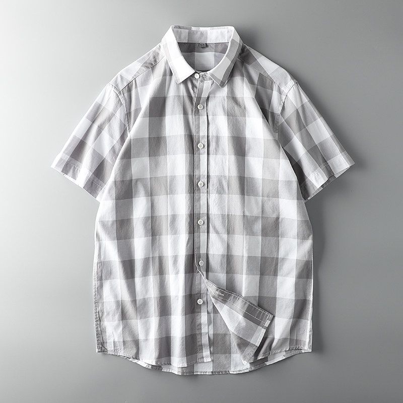 Export Tail Order Cattle Goods Export Half Sleeve Plaid Shirt