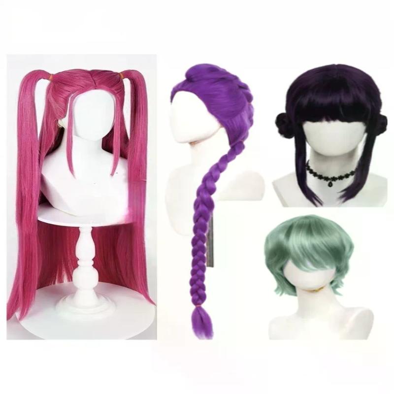 KPOP Hunters Long Hair Mira Rumi Zoey Cosplay Wig Long Heat Resistant Synthetic Hair Halloween Party Accessories