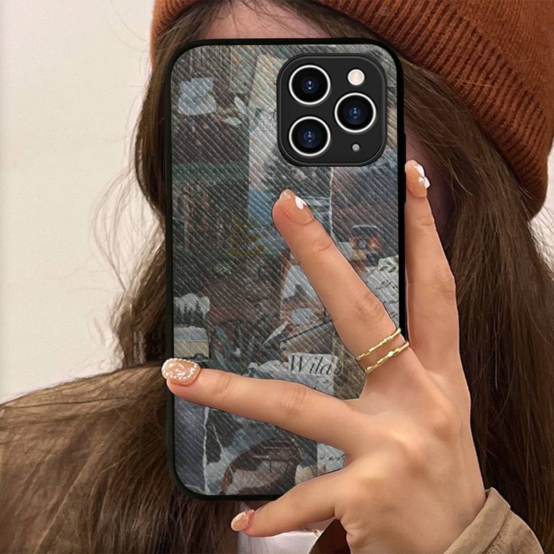 Camping Nature Mountain Phone Case Hard Leather Case for iPhone 11 12 13 Mini Pro Max 8 7 Plus SE 2020 X XR XS Coque