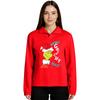 Women's Stand-up Collar Long-sleeved Pullover Top, Christmas Print Sports Top