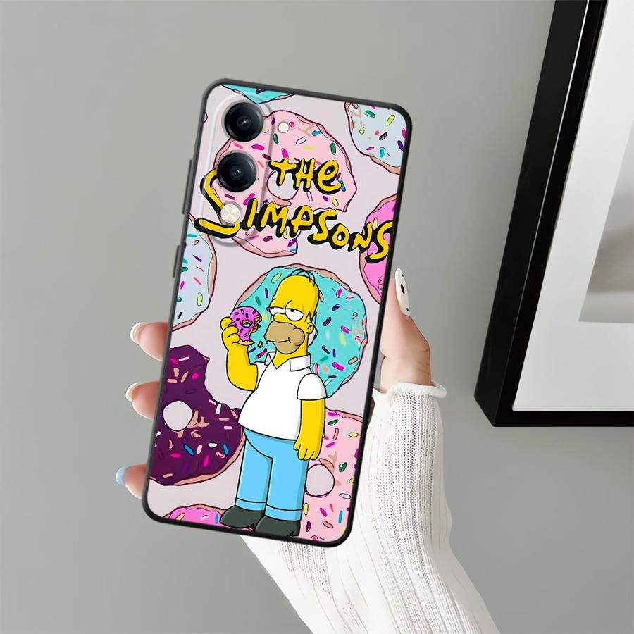 Phone Cover Case for Vivo Y19 Y02 Y11 Y27 Y30 Y20 Y21 Y12 Y15S Y31 Y36 Y33S Y35 Y16 Y17 Y22 S-simpsons Donut