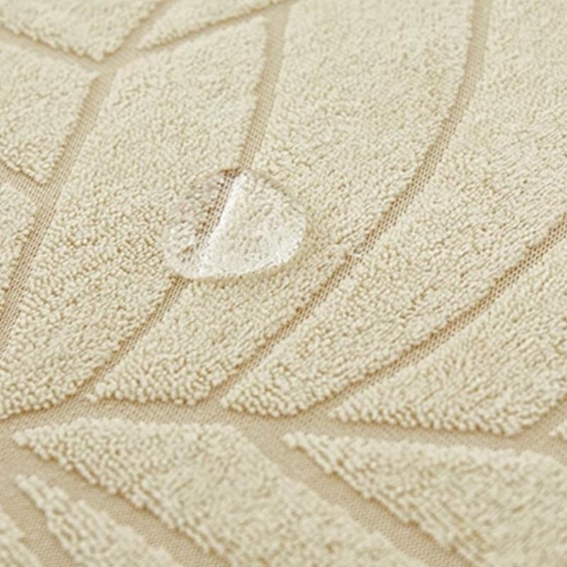 1pc Solid Color Leaf Chair Slipcover Jacquard Stretch Chair Case Anti-slip Anti-dirty Seat Cover for Living Room Hotel Banquet