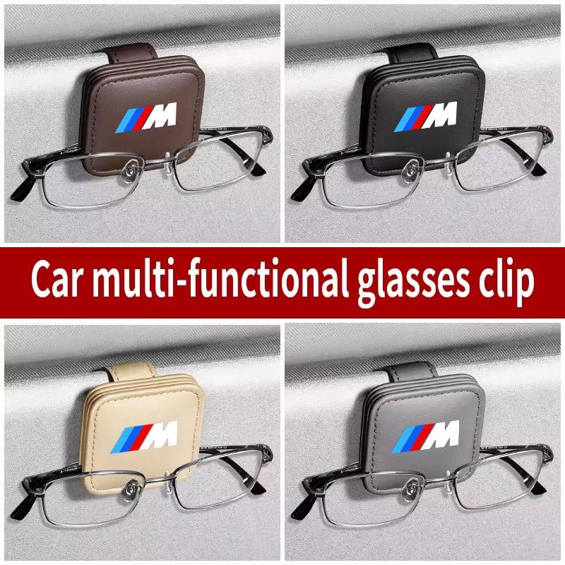 Auto Sun Visor Glasses Box Sunglasses Clip Card Ticket Holder For BMW M Emblem E46 E36 E34 F10 E90 F30 E60 F30 E53 E30 E92 E87 EPYFH1