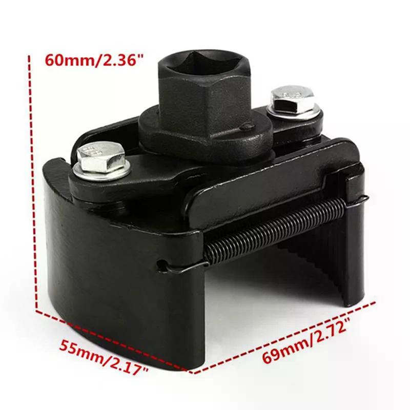 1pc Car Universal 60-80mm Oil Filter Wrench Cup 1/2" Housing Tool Remover Adjustable