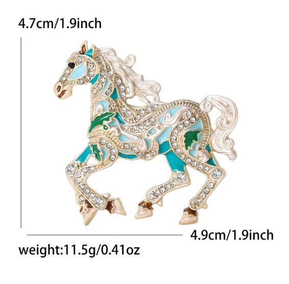 

The Little Horse Brooch Is A Creative Animal Brooch With Exquisite Diamond-encrusted Accessories, A Decorative Brooch One Size синій