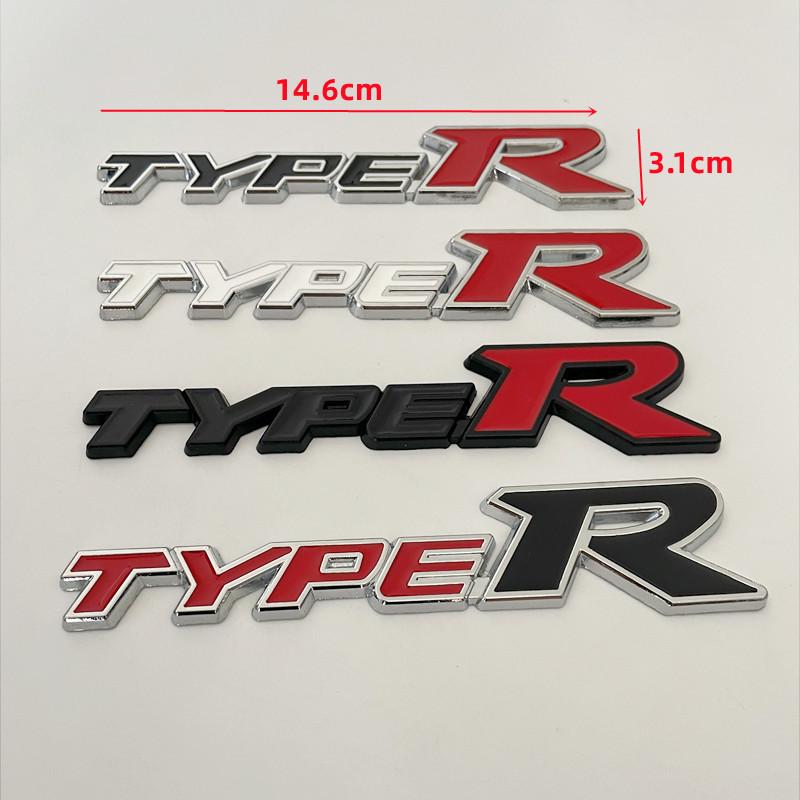 3D Metal Type R Logo Badge Car Front Grill Emblem For Honda Accord Civic FK2 FN2 EP3 Type S Type R Sticker Accessories
