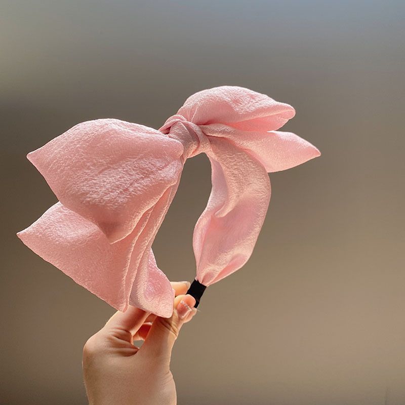 Fashion Big Bow Headband Big Bow Knot Hairband Women Girls Sweet Headwear Elegant Solid Summer Turban Wide Side Hair Accessories