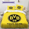 Borussia Custom Name Pattern Bedding,Quilt Set Quilt Cover Pillowcase Home Birthday Gift(1 * Duvet Cover + 2 * Pillowcase, Without Core)