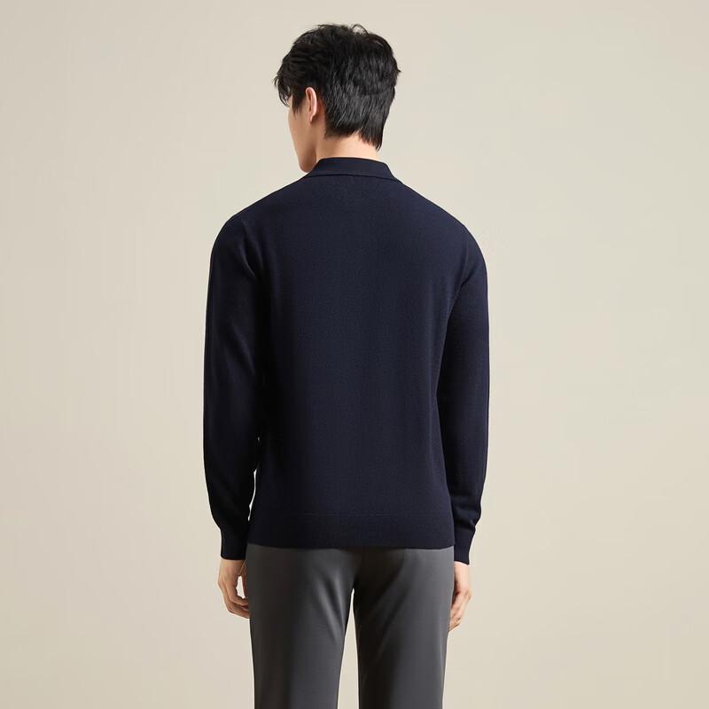 SEVEN Men's Pure Wool Polo Collar Sweater