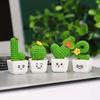 Charming 4-Piece Love & Cactus Resin Figurines - Perfect For Living Room Bedroom And Cafe Tabletop Deco