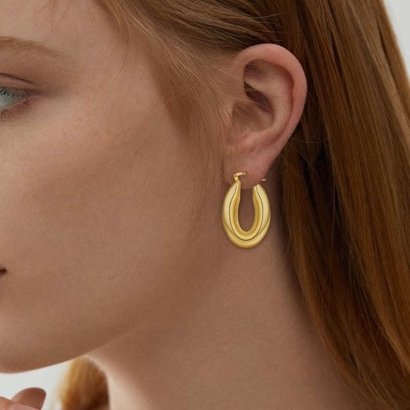 Stylish Hollow Oval Earrings Dangle Earrings Comfortable Ear Jewelry Copper Texture Suitable for Daily and Party Wear