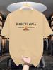 Men's New Spanish Casual Letter Print Short Sleeve T-Shirt