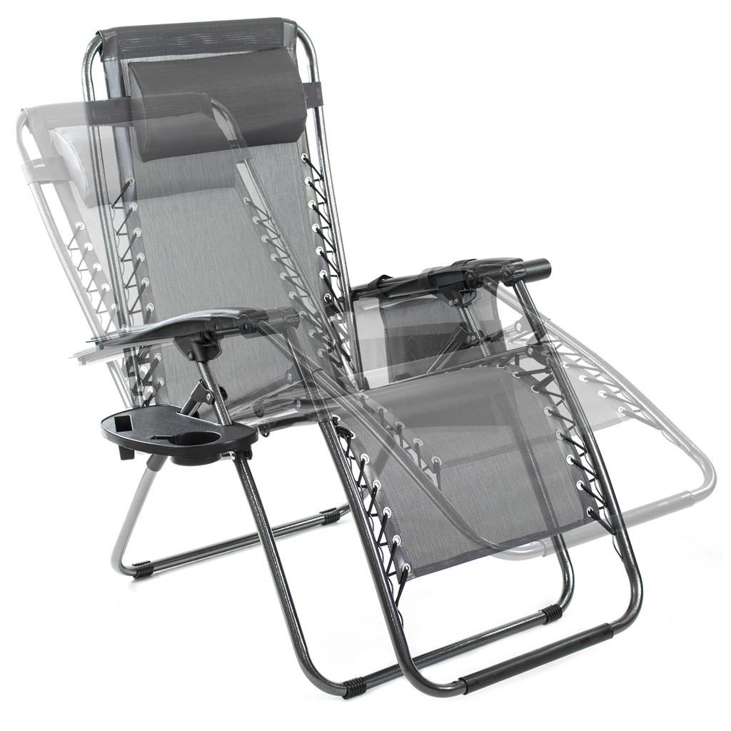 Folding Garden Lounger Armchair, Zero Gravity, Tourist, Graphite