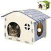 Versteck Design Katzenhaus Filzmaterial Verschleißfest Katzenbett Faltbar mit Spielzeugball Katzentunnel