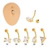 Geometric Navel Piercing Stainless Steel Body Jewelry Elegant Curved Barbell  Daily Wear