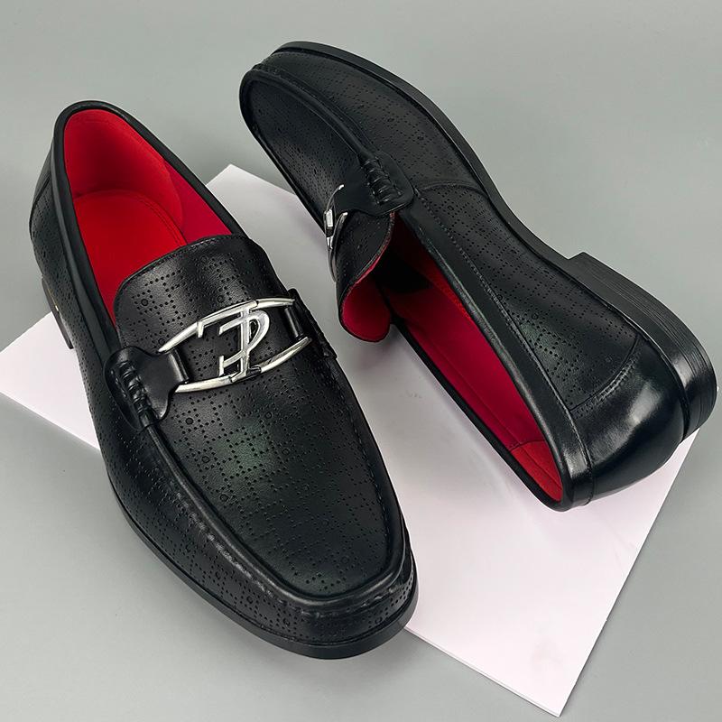 Original Brand New Summer Men Genuine Leather Slip On Formal Loafers Vintage Design Wedding Party Casual Dress Shoes Size 38-46