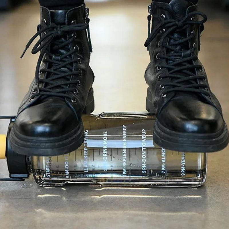 Portable Large Capacity Sports Water Bottle Plastic Cup Leak-proof With Straw And Time Marker For Home Outdoor Sports