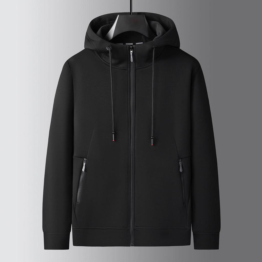 2025 Fleece-Lined Hooded Jacket: Men's Plus Size Thick Casual Sport Cardigan for Autumn/Winter