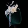Franse Exquise Bruidshoofdbanden Veer Parels Bruidshoofddeksel Bloem Luxe Bruiloft Hoofddeksels Bruidsaccessoires