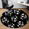 1pc Space Black Cats Office Round Area Rug, Indoor Mat Suitable For Office, Under Office Chairs Bedroom Living Room Home Decor, Room Deco