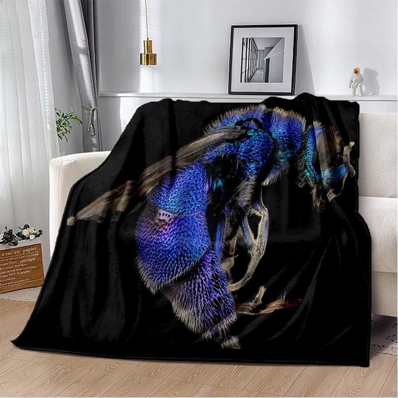 3D Honey Bee Insect Cartoon Soft Plush Blanket,Flannel Blanket Throw Blanket for Living Room Bedroom Bed Sofa Picnic Cover Kids