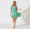 Spot supply New fungus edge short skirt human cotton positioning flower bohemian dress