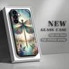 Dragonfly pattern tempered glass phone case suitable for Samsung GalaxyS26 S25 S24 S23 S22 S20FE/Ultra/Plus anti drop back cover