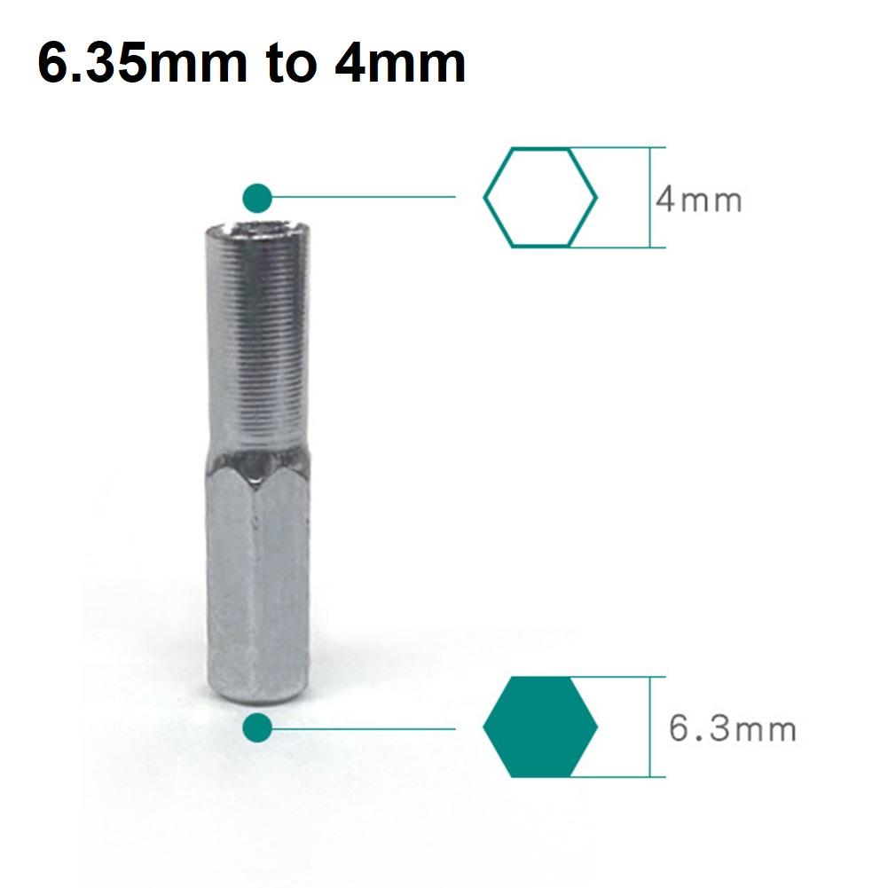 1/2pcs 6.35mm To 4mm Hex Transducer Adapter Socket Magnetic For Screwdriver Drill Bits Repair Mobile Phone Camera Computer