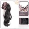 Synthetic Ribbon Banana Clip Ponytail Pleated Bow Pony Tail Hair piece  for Women