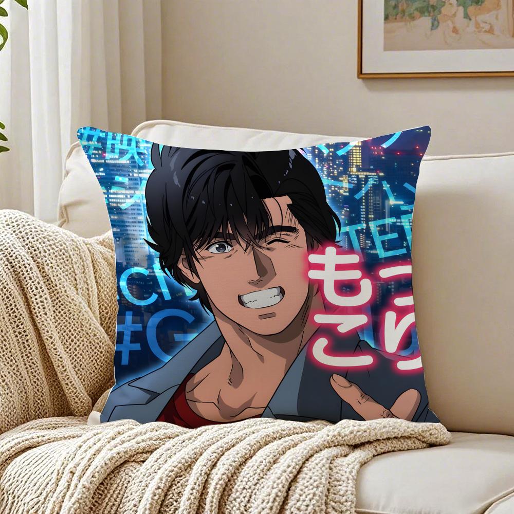 City HHunter Kissen Klassische Anime Kissenbezug Kissenbezug Anti-Milben Wohnzimmer Sofa Dekor Kissen Zimmer