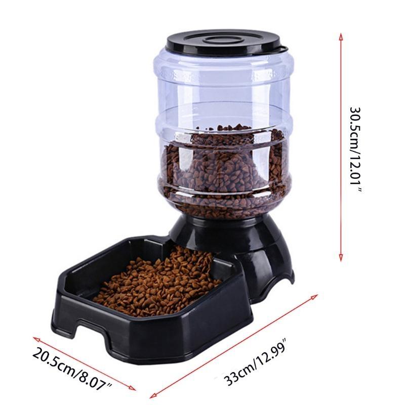 Pet Feeder and Waterer Dispensing Fed Automatic Feeder and Water Dispenser Dog for Cat Pets Bowl
