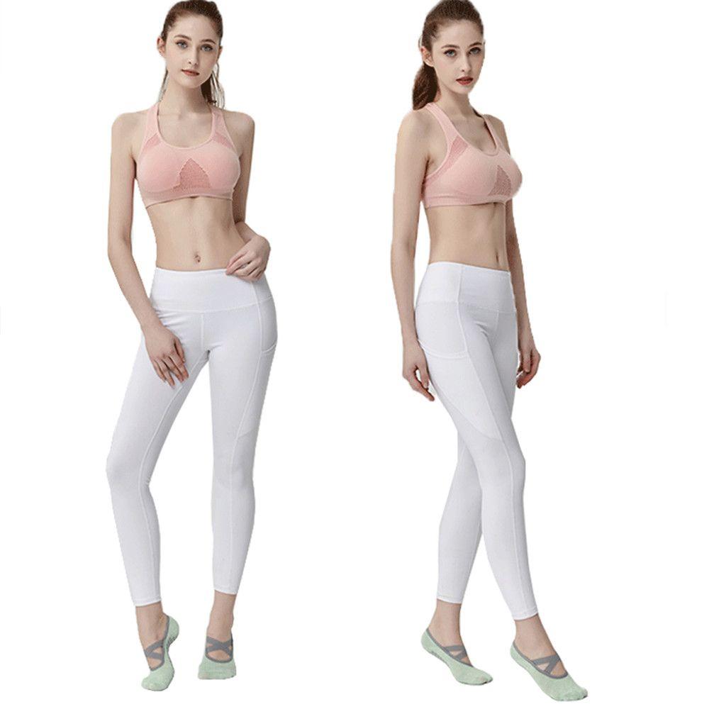 Farbe Baumwollsocken Damen Silikonsohle Atmungsaktive Yoga-Socken Anti-Rutsch Ballett Cross Pilates Socken