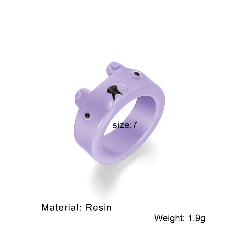 2023 New Fashion Elegant Student Ring Temperament Lovely Cartoon Ring Simple Bear Ring