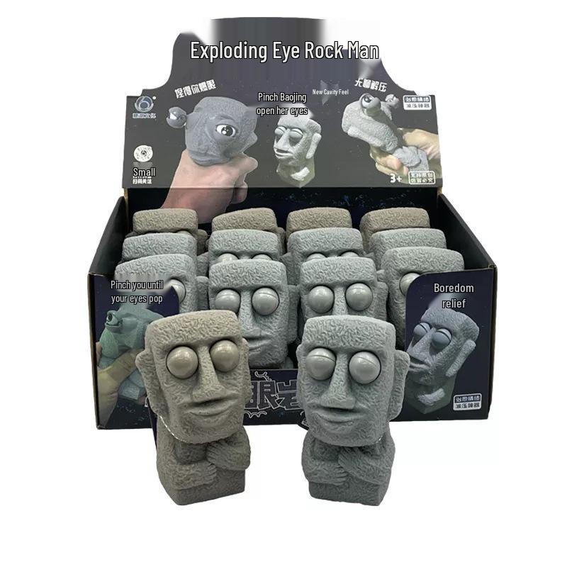 Douyin Style Pop-Eye Rock Man Winking Decompression Squeeze Toy - Hot Item