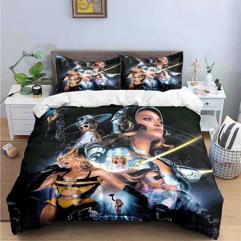 Beyonce Bedding Set Pop Singer Duvet Cover Pillowcase Twin Queen King Size for Boys Girls Adult Home Textile